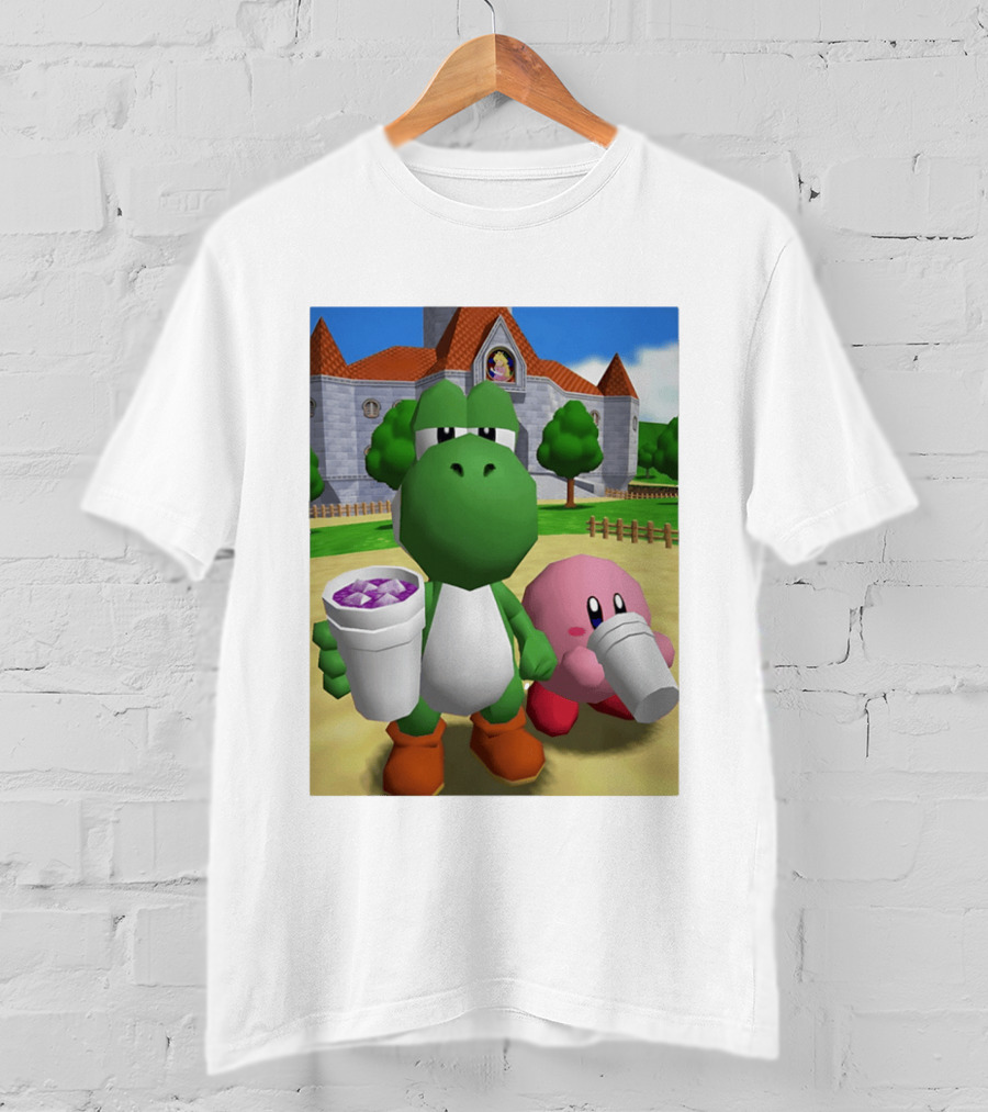 Yoshi Kirby Lean Purple Drink Castle Scene T-Shirt