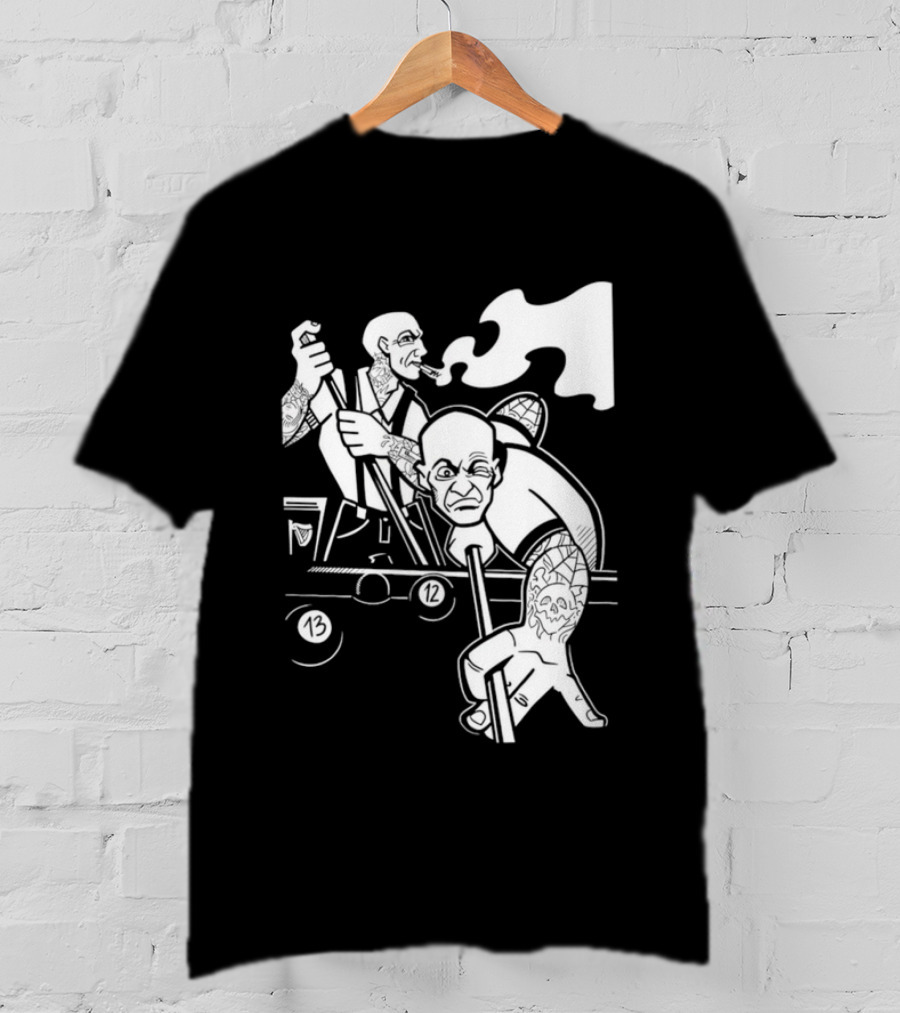 13 12 Tattooed Billiard Players Smoking Pool Game T-Shirt