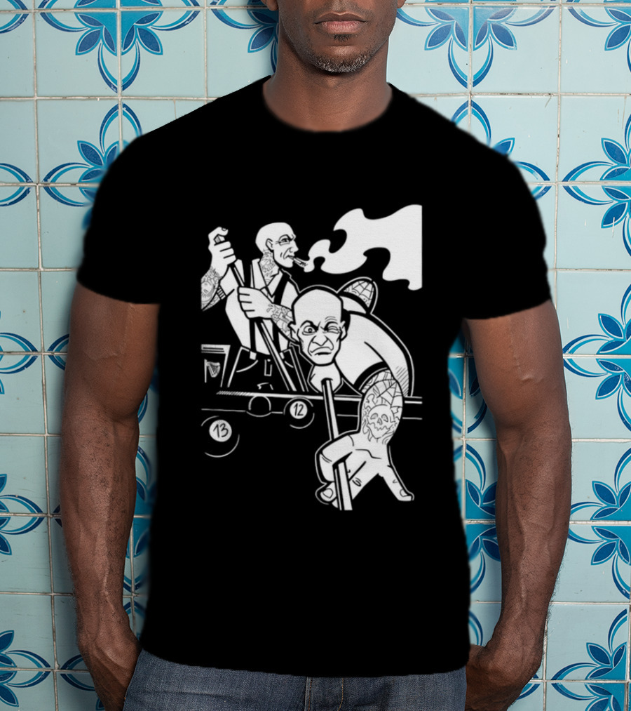 13 12 Tattooed Billiard Players Smoking Pool Game T-Shirt