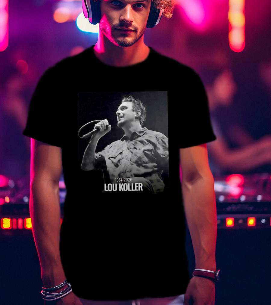 1967 2026 Lou Koller Microphone Plaid Black And White T-Shirt