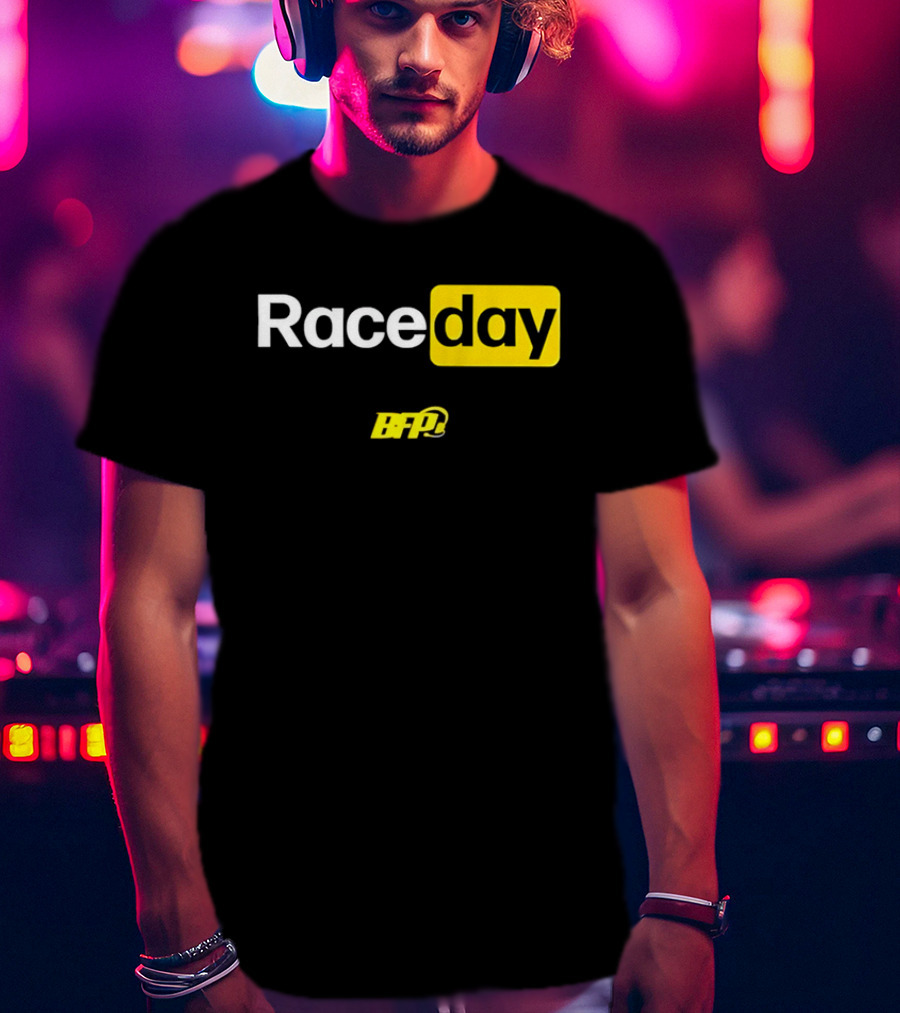 BFP Raceday Bold White Yellow Racing T-Shirt