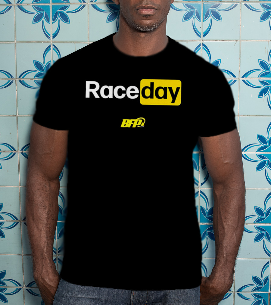 BFP Raceday Bold White Yellow Racing T-Shirt