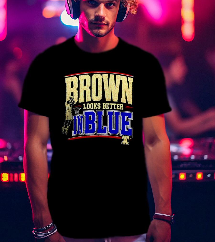 Brown Looks Better In Blue Basketball Dunk T-Shirt