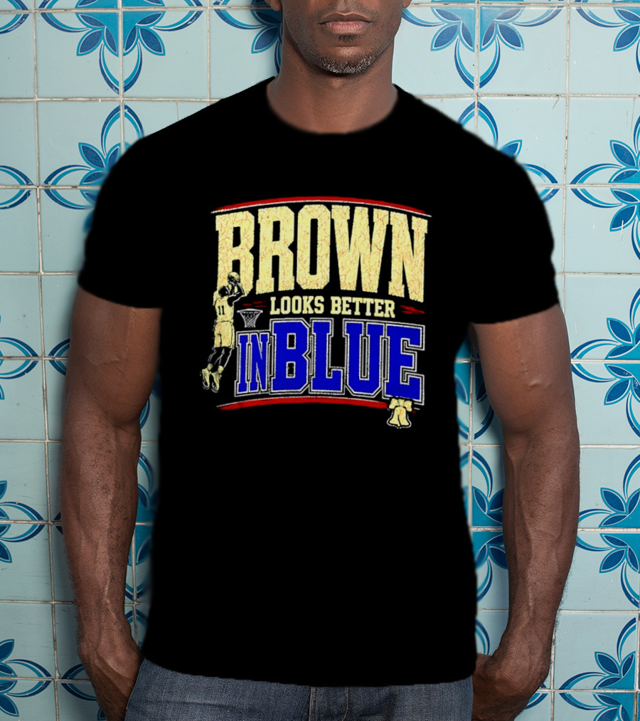 Brown Looks Better In Blue Basketball Dunk T-Shirt