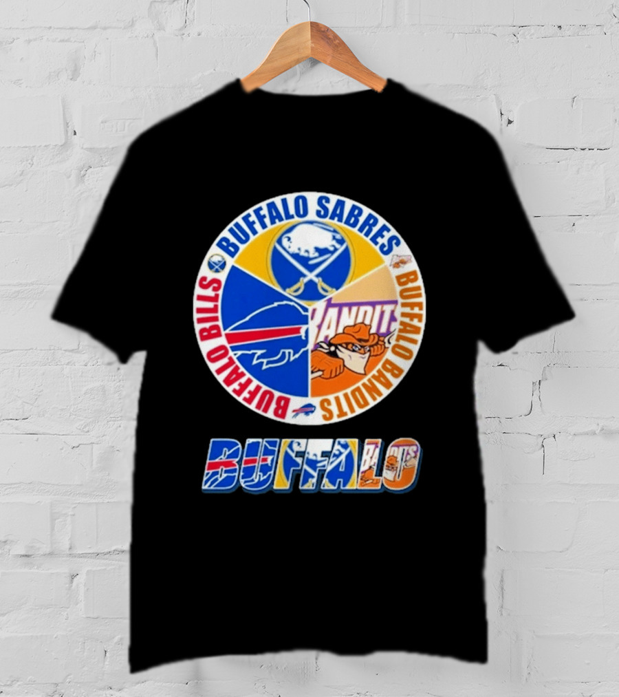 Buffalo Bills Sabres Bandits Logos Buffalo Sports Teams T-Shirt