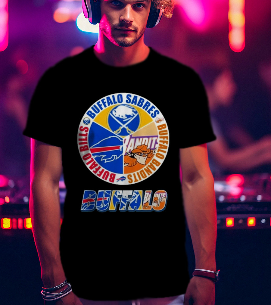 Buffalo Bills Sabres Bandits Logos Buffalo Sports Teams T-Shirt