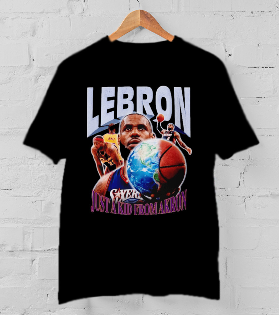 LeBron James Just A Kid From Akron Philadelphia 76ers T-Shirt