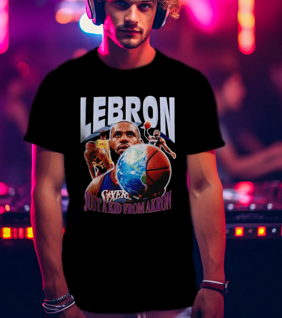 LeBron James Just A Kid From Akron Philadelphia 76ers T-Shirt
