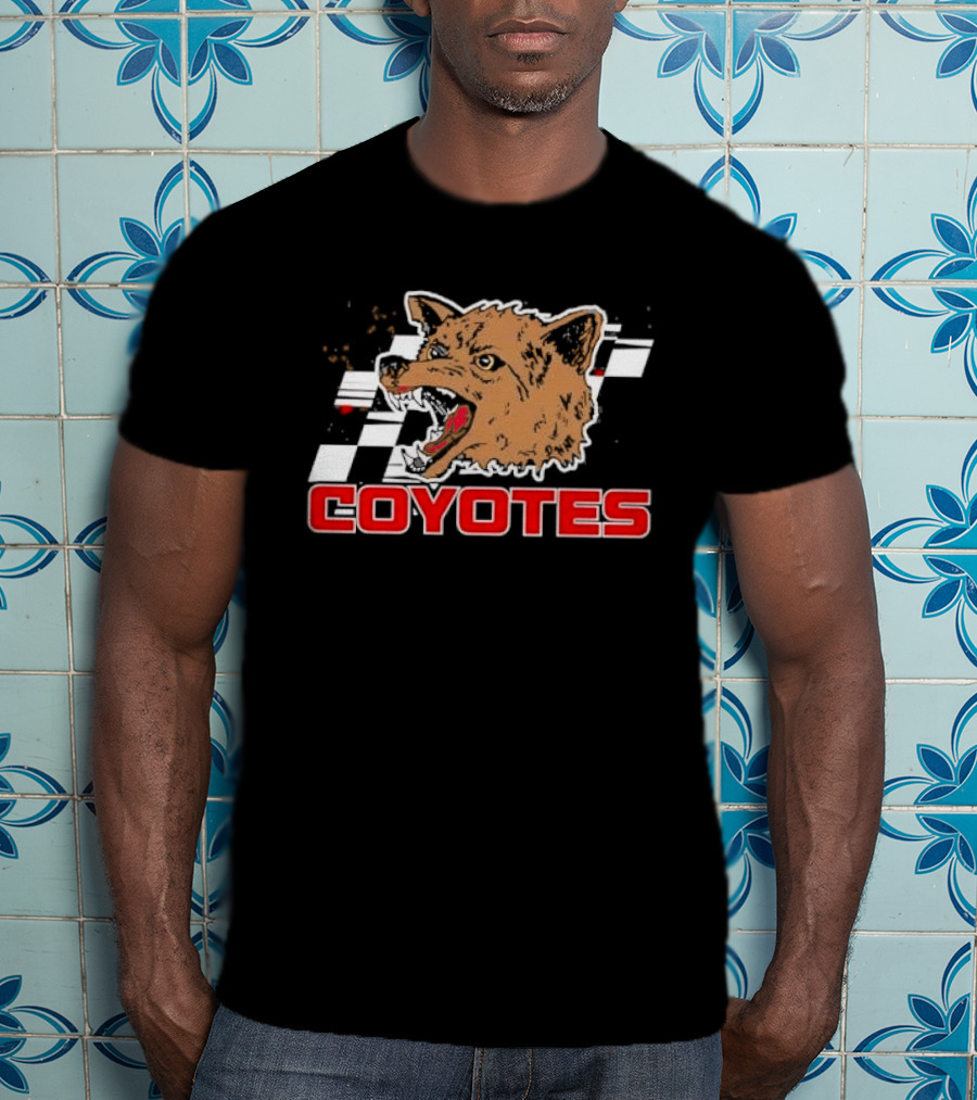 COYOTES Racing Checker Flag Head T-Shirt