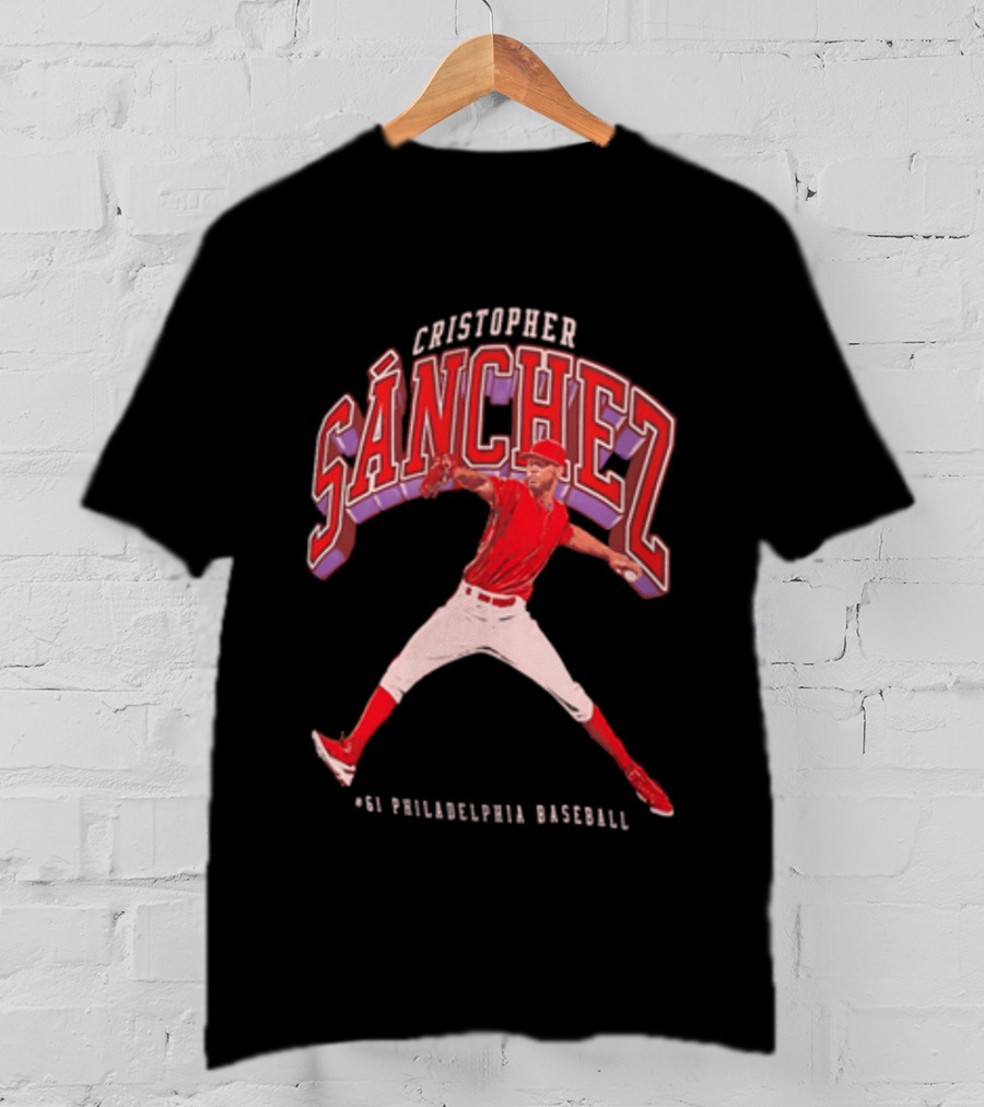 Cristopher Sánchez 61 Philadelphia Baseball Pitcher Image T-Shirt