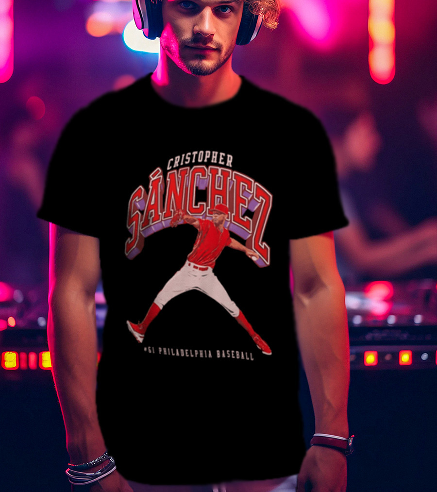 Cristopher Sánchez 61 Philadelphia Baseball Pitcher Image T-Shirt