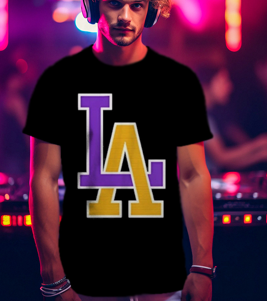 Los Angeles Lakers Purple Gold LA T-Shirt