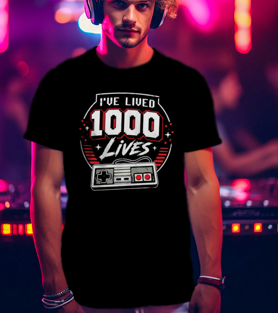 I've Lived 1000 Lives Retro Gaming Controller T-Shirt