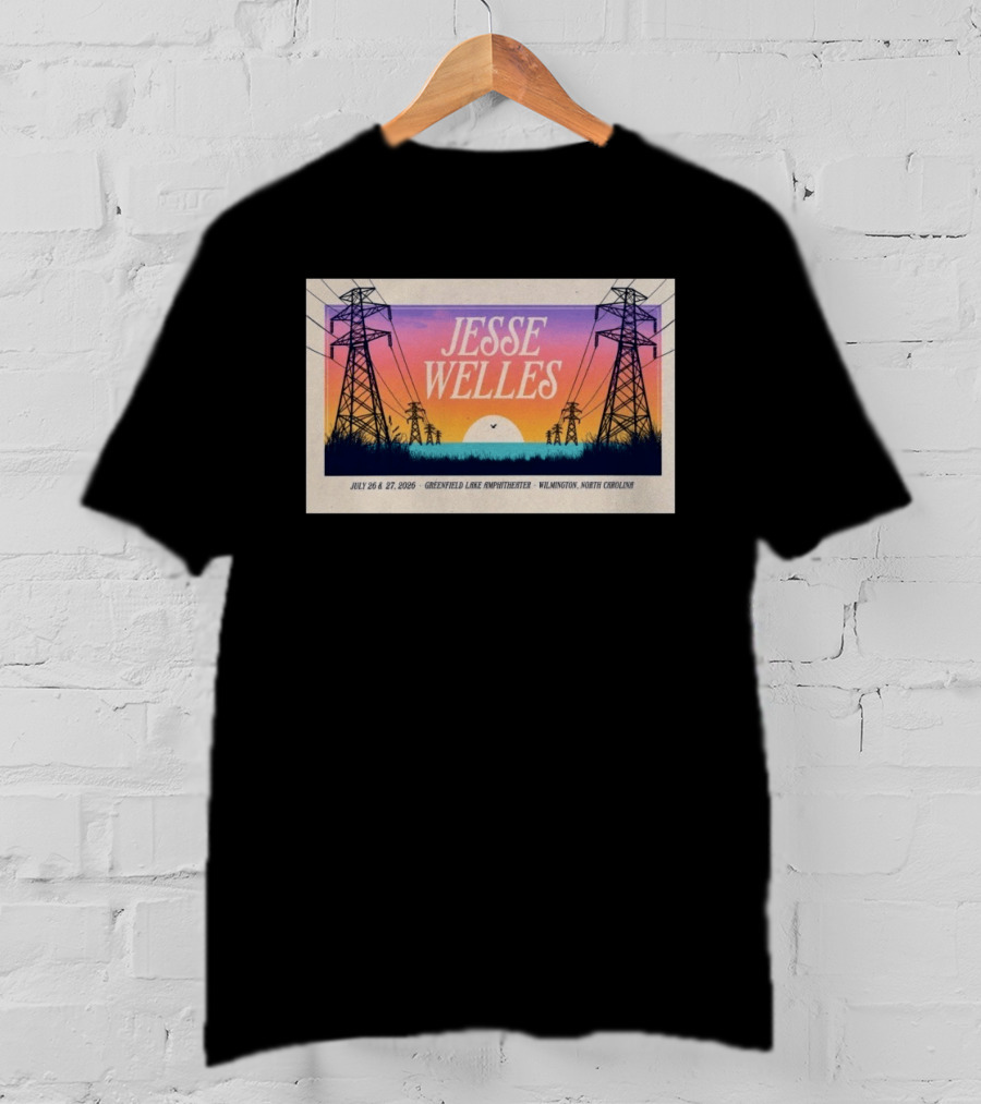 Jesse Welles July 26 27 2026 Greenfield Lake Amphitheater Wilmington North Carolina T-Shirt