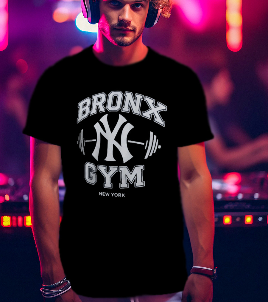 New York Yankees Bronx Gym Fitness Training Barbell T-Shirt
