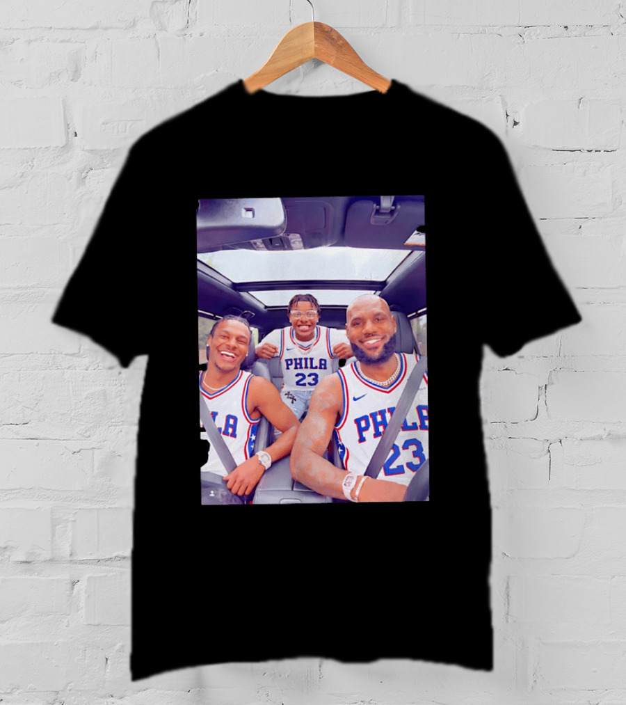 Phila 23 Lebron James Bronny James Philadelphia 76Ers Team Jersey T-Shirt