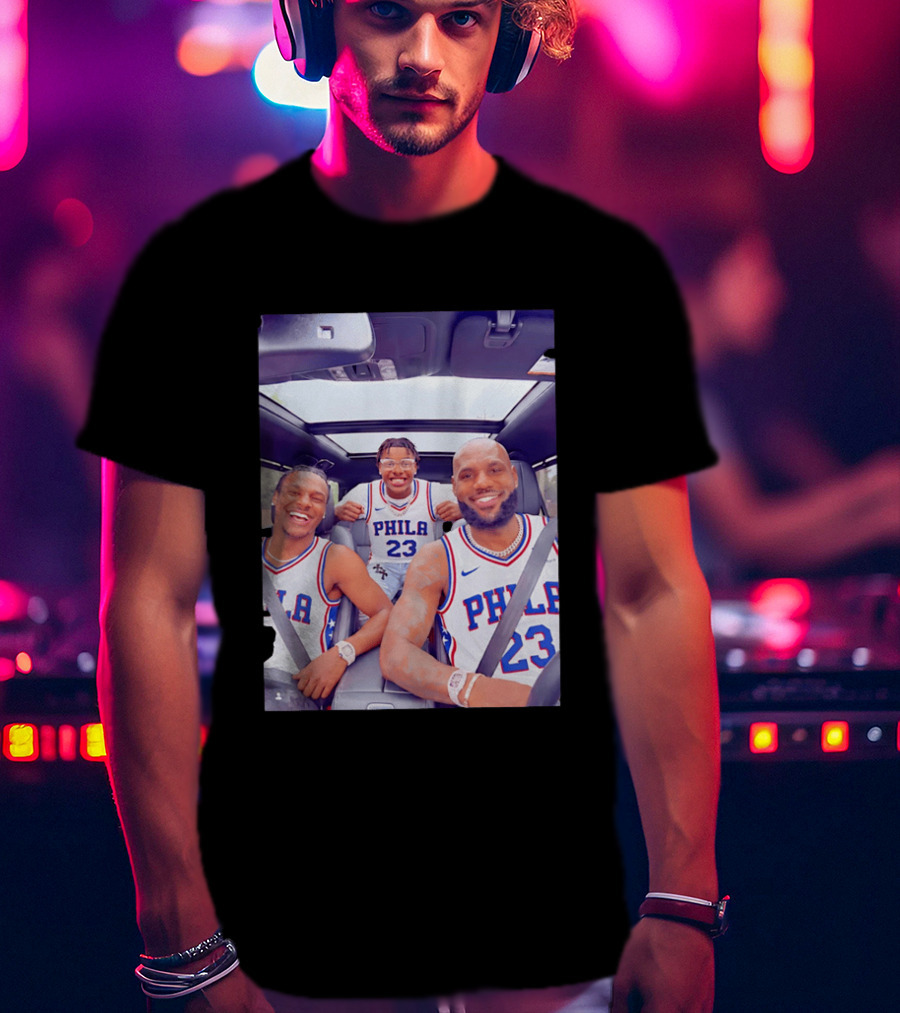 Phila 23 Lebron James Bronny James Philadelphia 76Ers Team Jersey T-Shirt