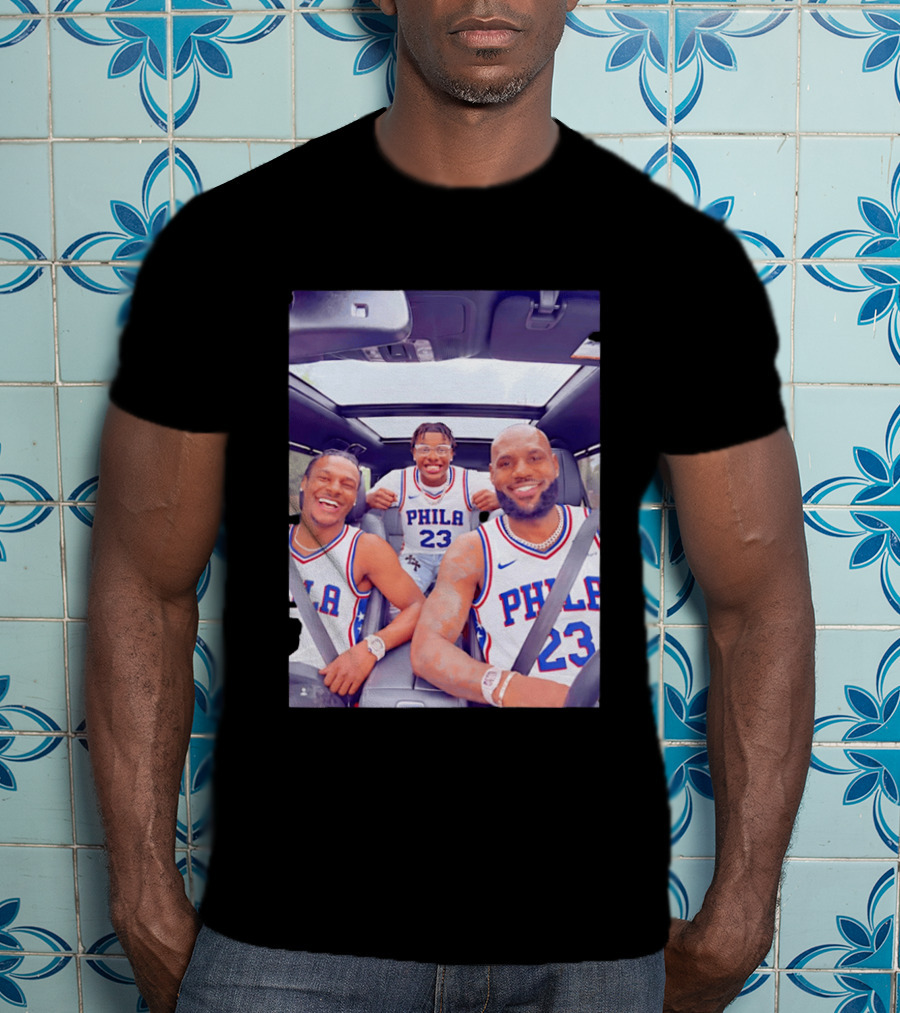 Phila 23 Lebron James Bronny James Philadelphia 76Ers Team Jersey T-Shirt
