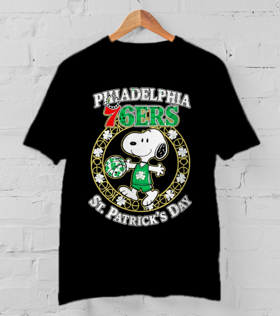 Philadelphia 76ers Snoopy St Patrick's Day Holiday 2026 T-Shirt
