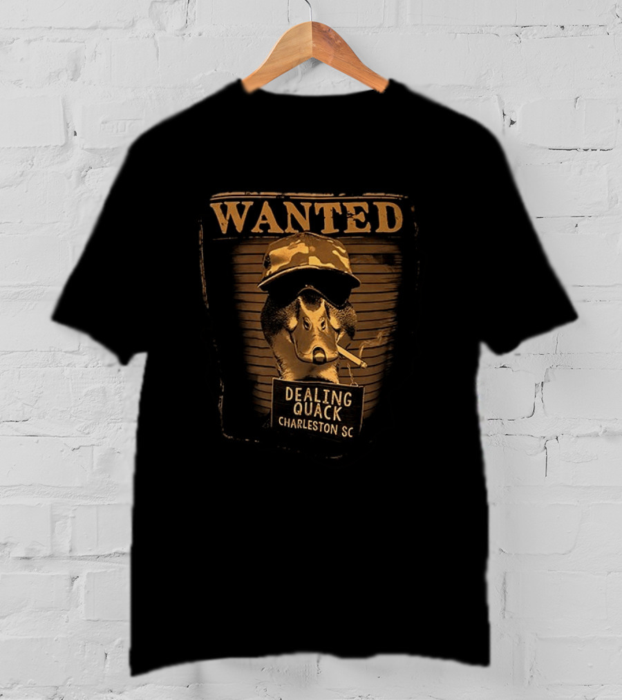 Wanted Duck Dealing Quack Charleston SC Camouflage Hat Smoking Duck T-Shirt