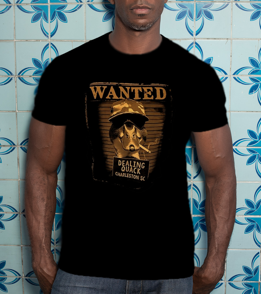 Wanted Duck Dealing Quack Charleston SC Camouflage Hat Smoking Duck T-Shirt