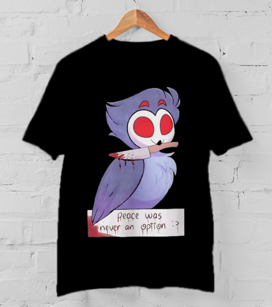Stolas Helluva Boss Peace Was Never An Option Owl With Knife T-Shirt