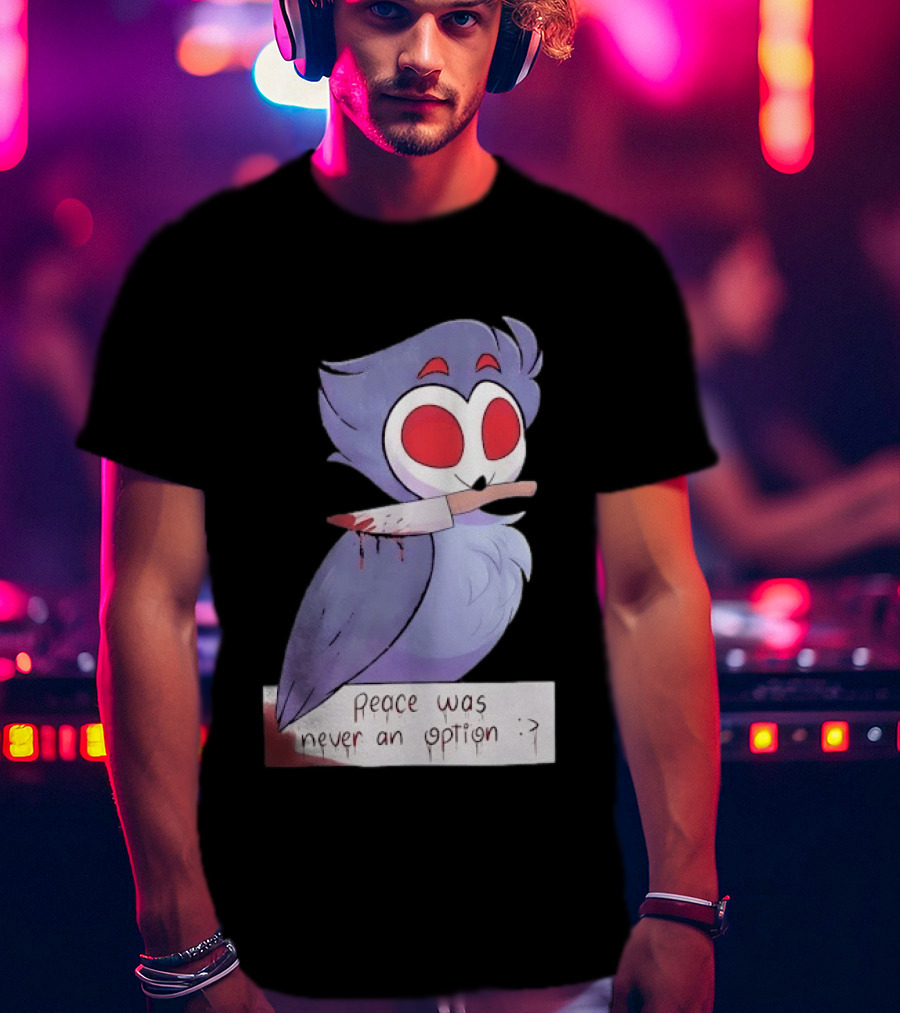 Stolas Helluva Boss Peace Was Never An Option Owl With Knife T-Shirt