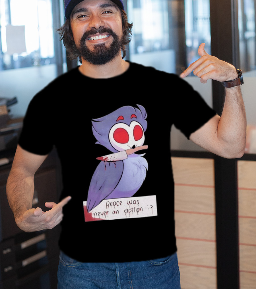 Stolas Helluva Boss Peace Was Never An Option Owl With Knife T-Shirt