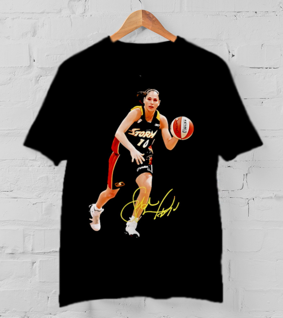 Sue Bird Autograph Seattle Storm Dribbling Basketball 10 T-Shirt