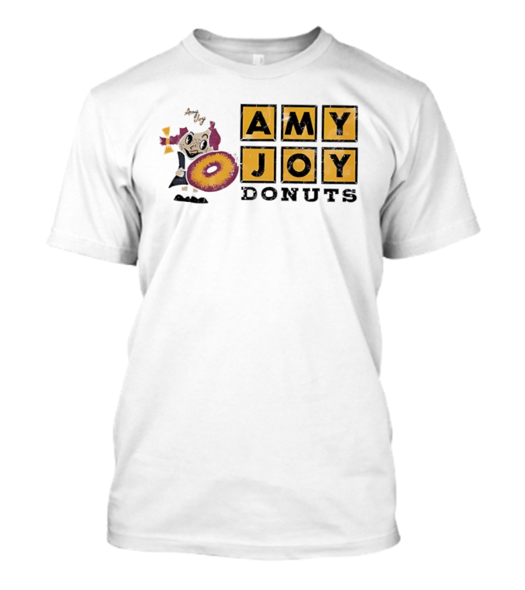 Amy Joy Donuts Retro Cartoon Character With Donut Image T-Shirt