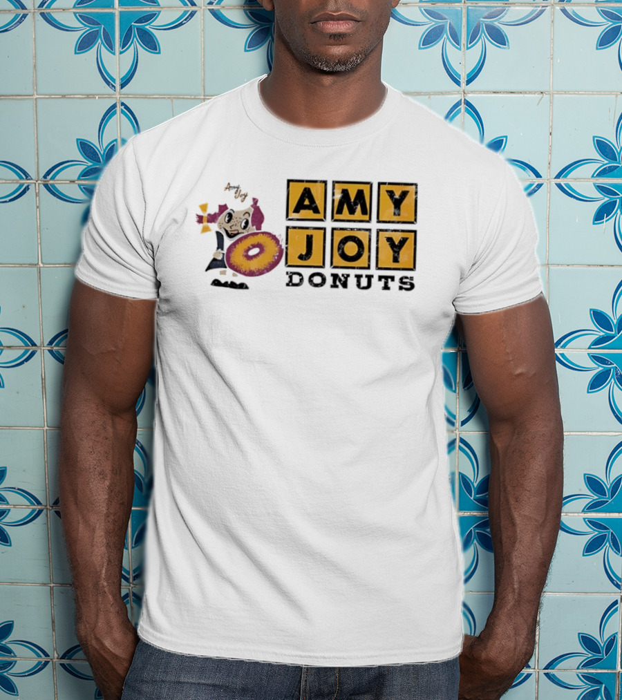 Amy Joy Donuts Retro Cartoon Character With Donut Image T-Shirt