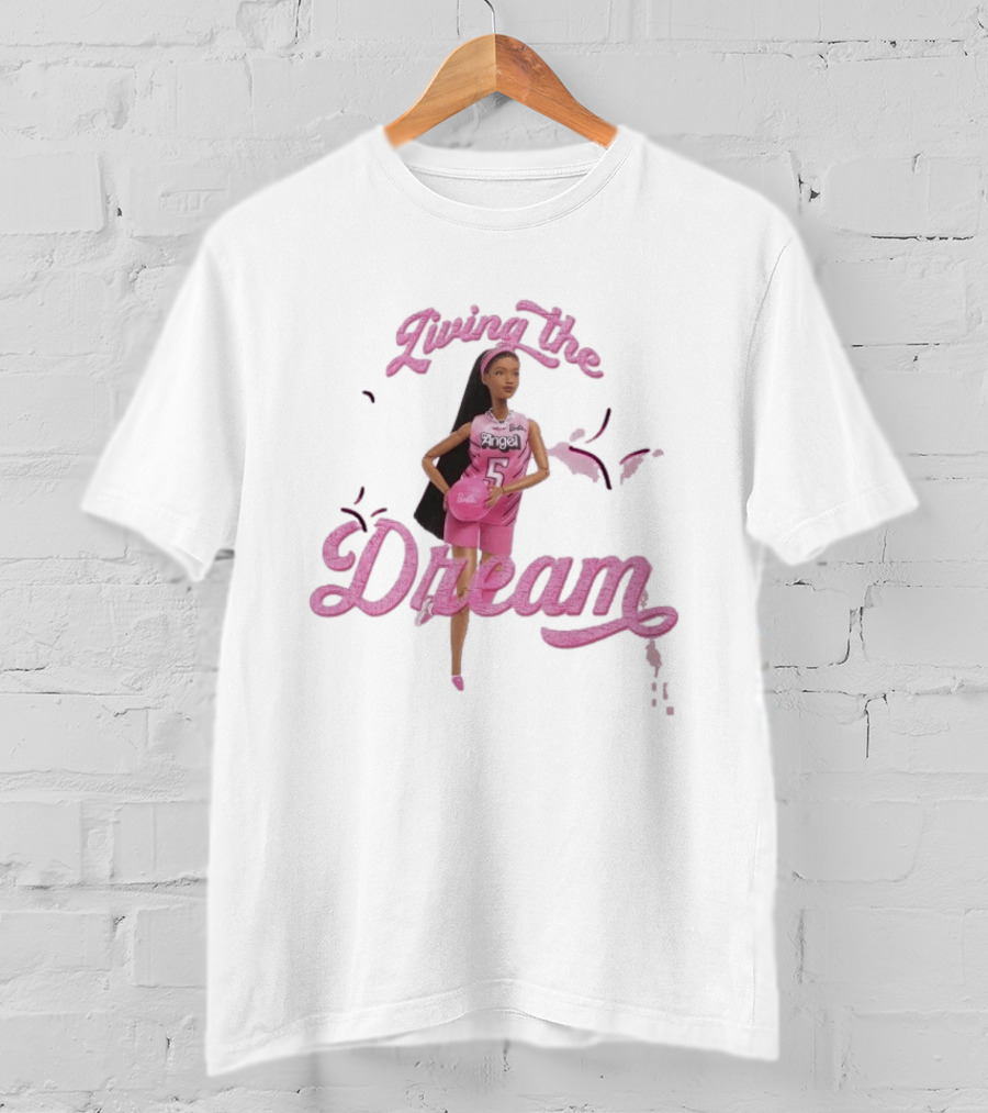 Living The Dream Barbie Angel 5 Basketball T-Shirt