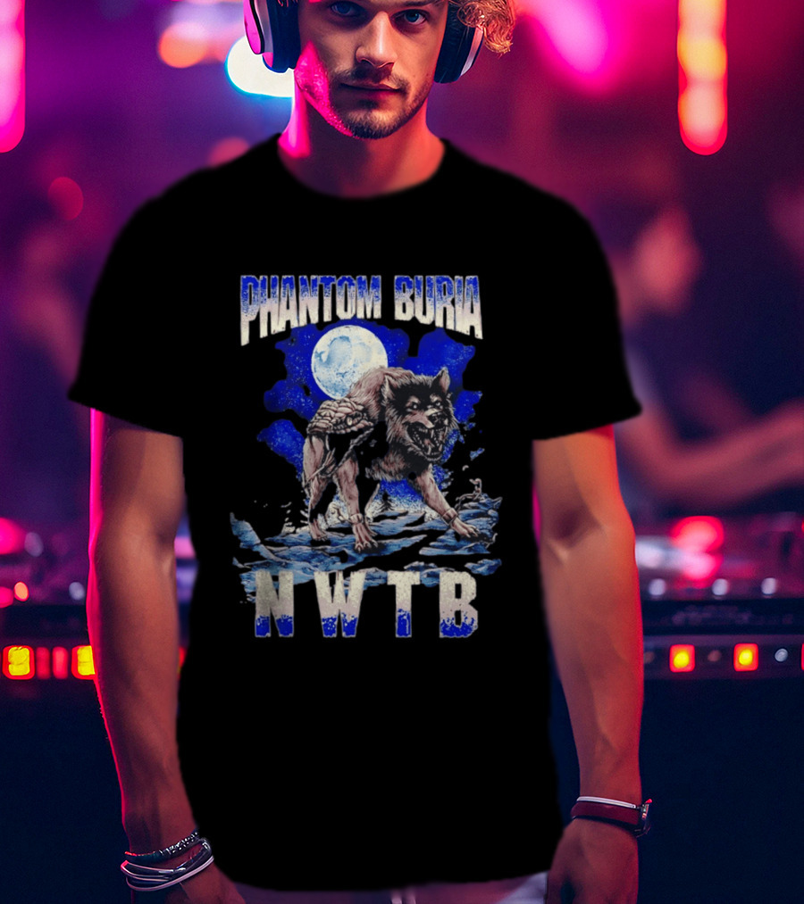Phantom Burial NWTB Wolf And Snake Under Full Moon T-Shirt