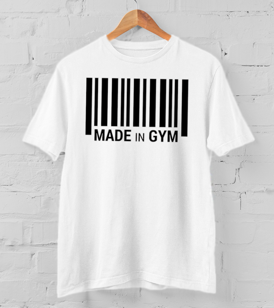 Barcode Made In Gym Fitness Motivational T-Shirt