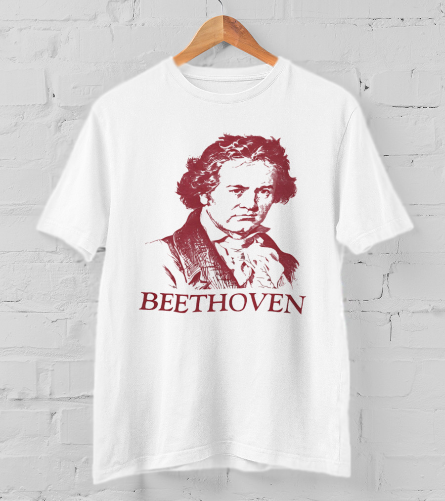 Beethoven Beethoven Classical Music Icon Bold Red T-Shirt
