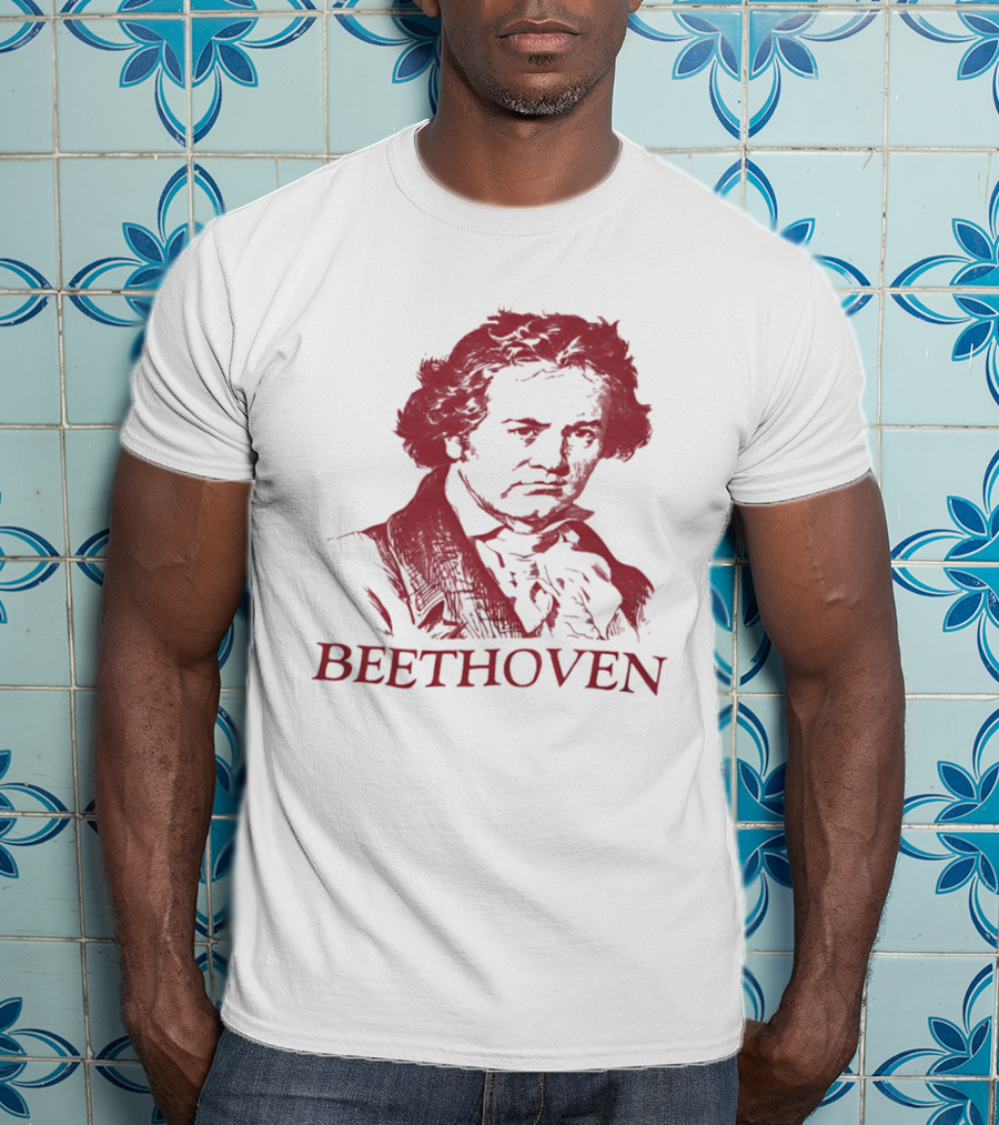 Beethoven Beethoven Classical Music Icon Bold Red T-Shirt