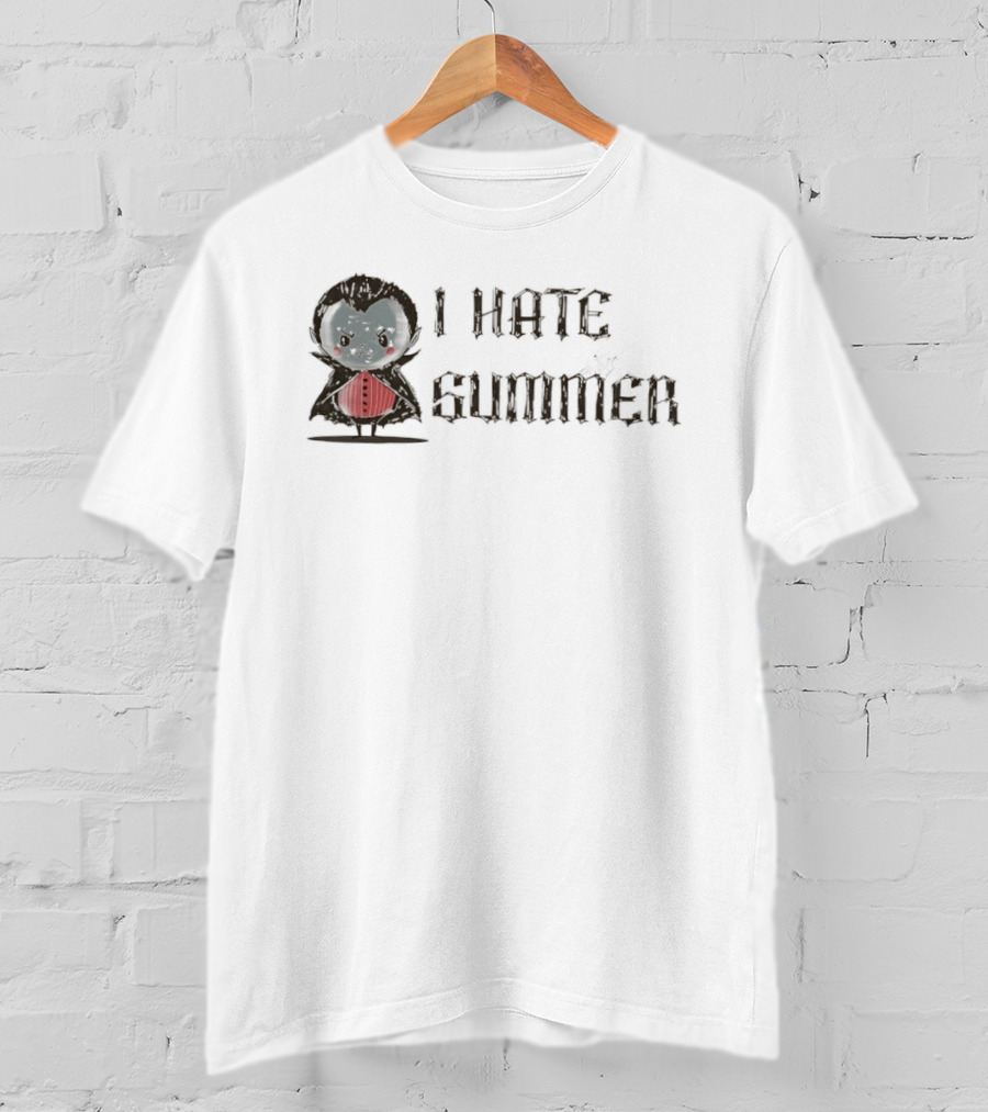 Dracula I Hate Summer Cute Vampire Comic T-Shirt