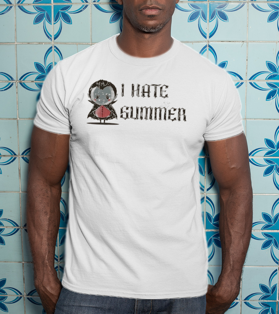Dracula I Hate Summer Cute Vampire Comic T-Shirt