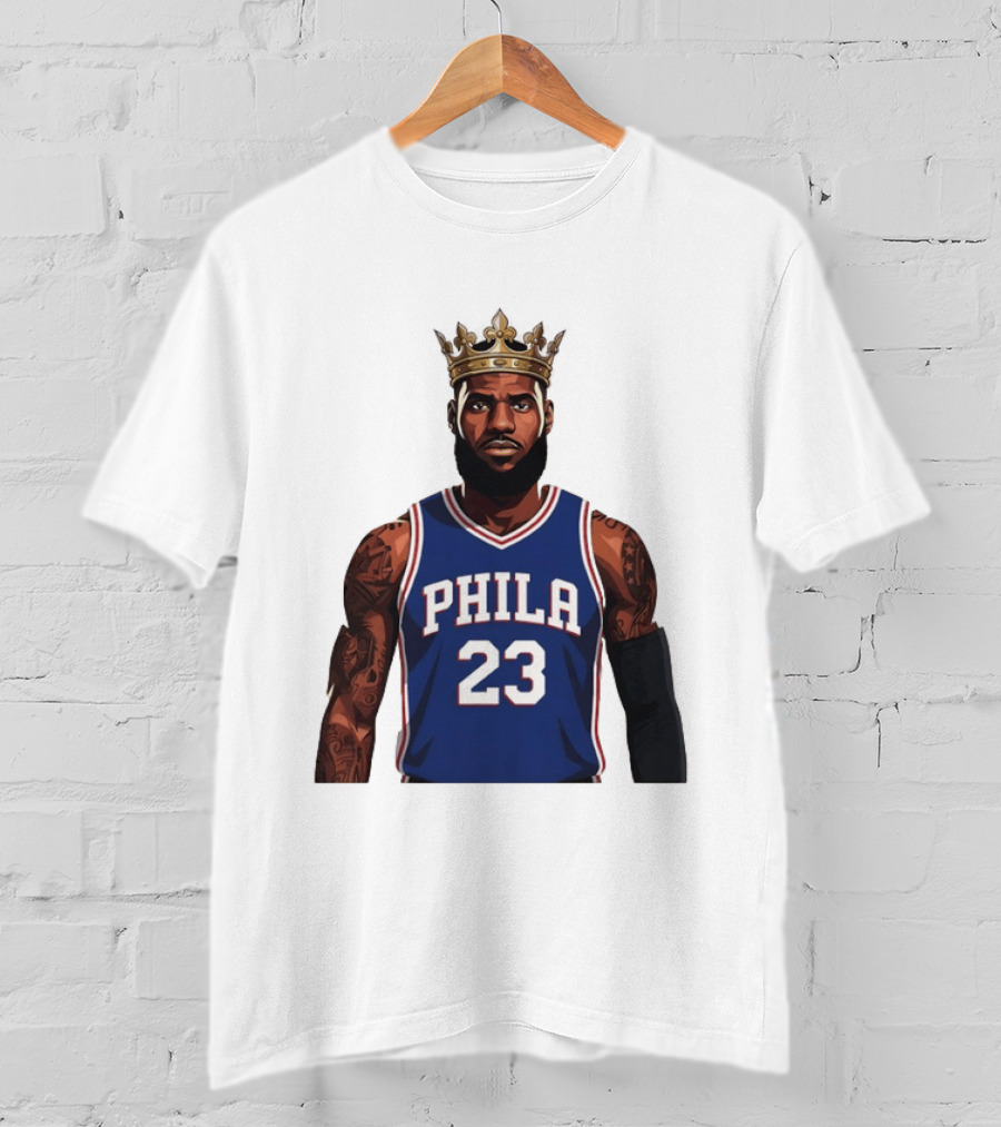 LeBron James #23 Philadelphia 76ers King Phila Basketball T-Shirt