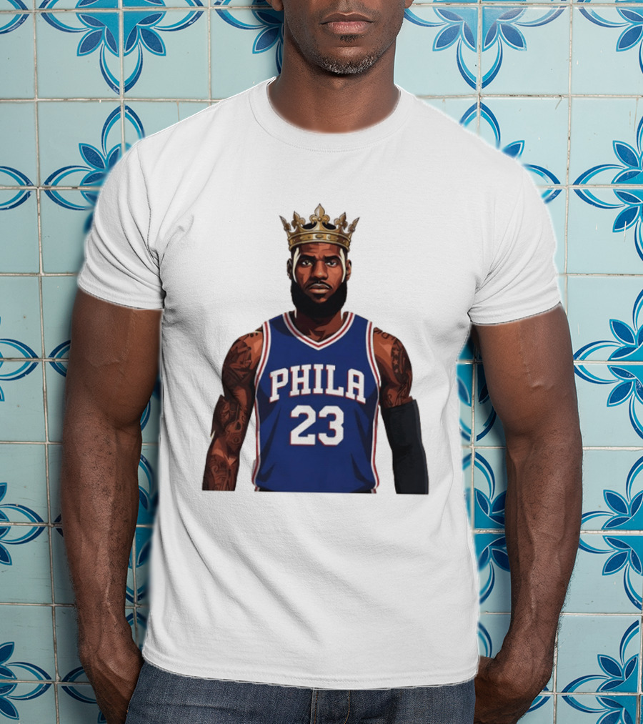LeBron James #23 Philadelphia 76ers King Phila Basketball T-Shirt