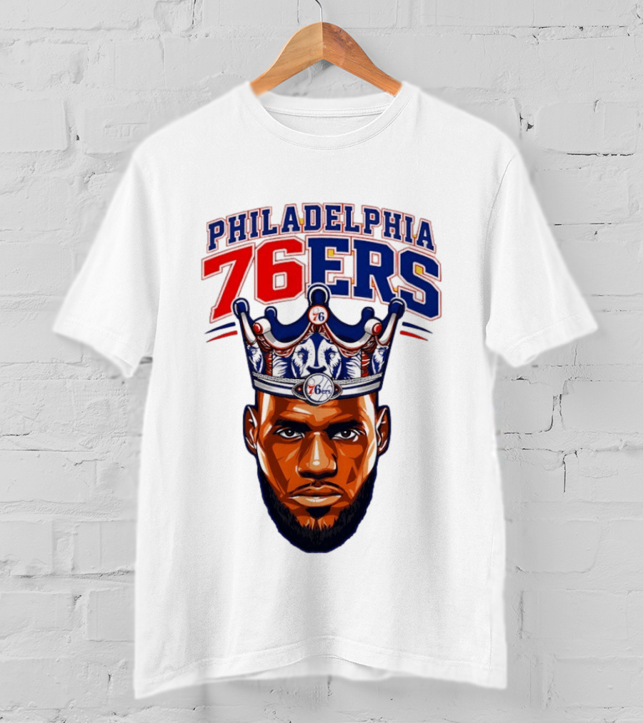 Philadelphia 76ers Lebron James 23 Basketball King Crown T-Shirt