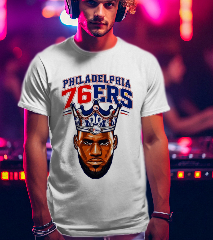 Philadelphia 76ers Lebron James 23 Basketball King Crown T-Shirt