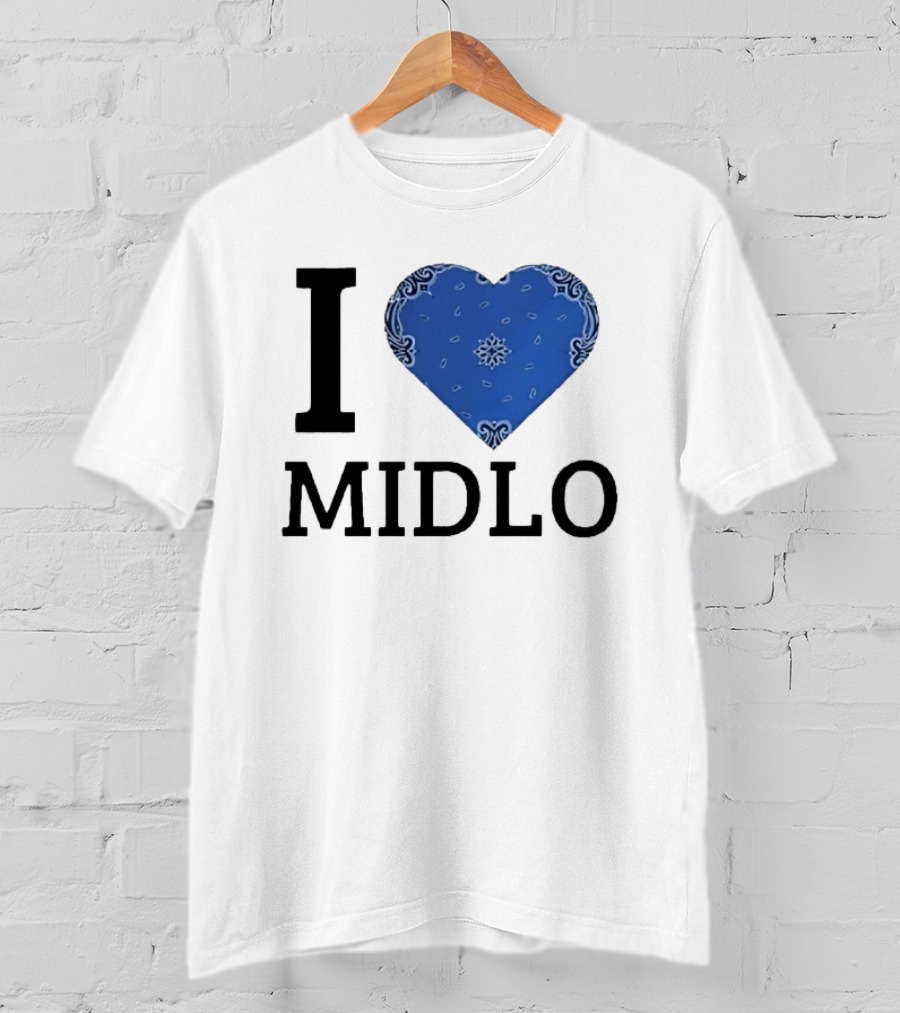 Midlo Love I Heart Blue Bandana T-Shirt