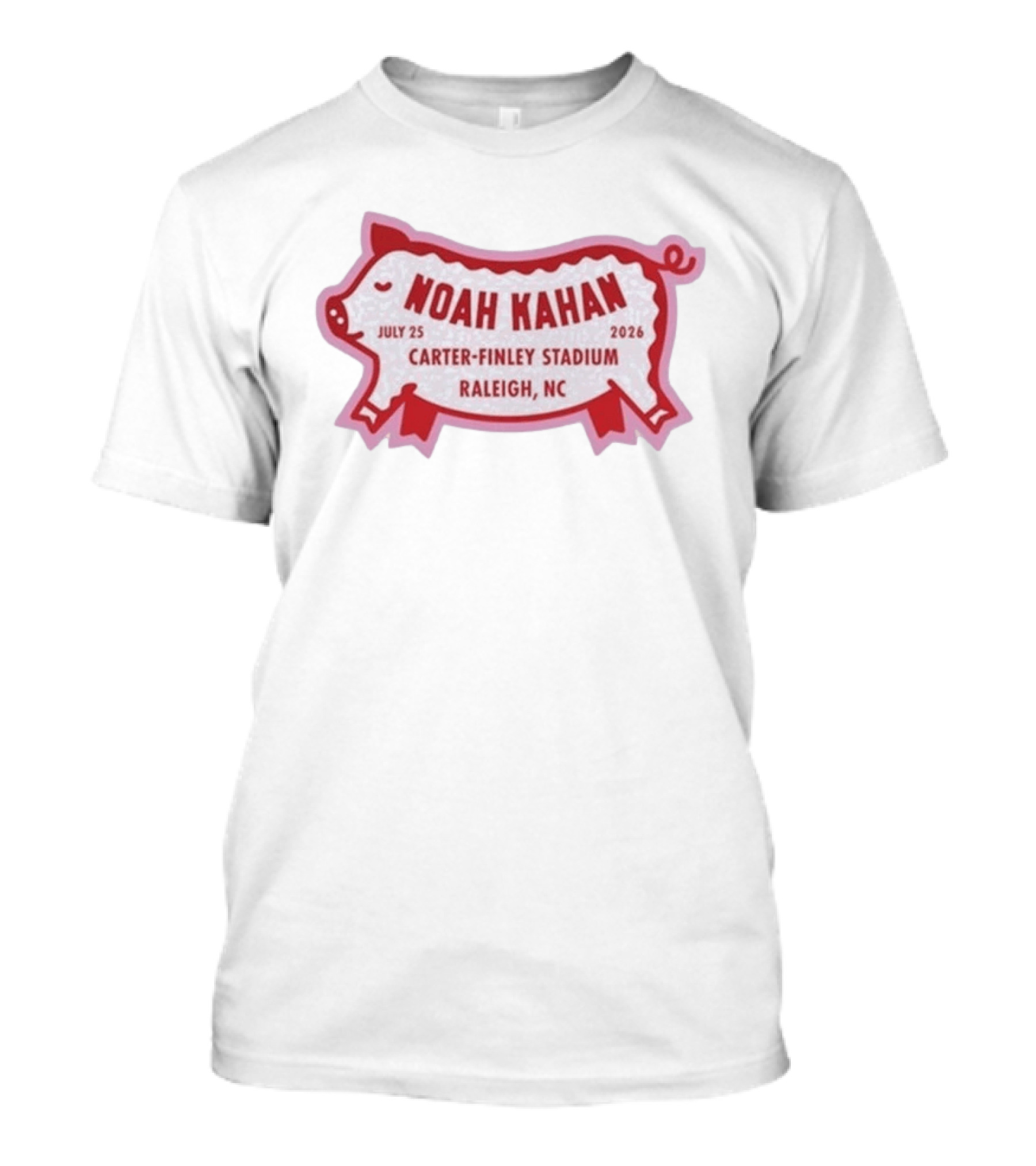 Noah Kahan July 25 2026 Carter Finley Stadium Raleigh NC Pig Motif T-Shirt