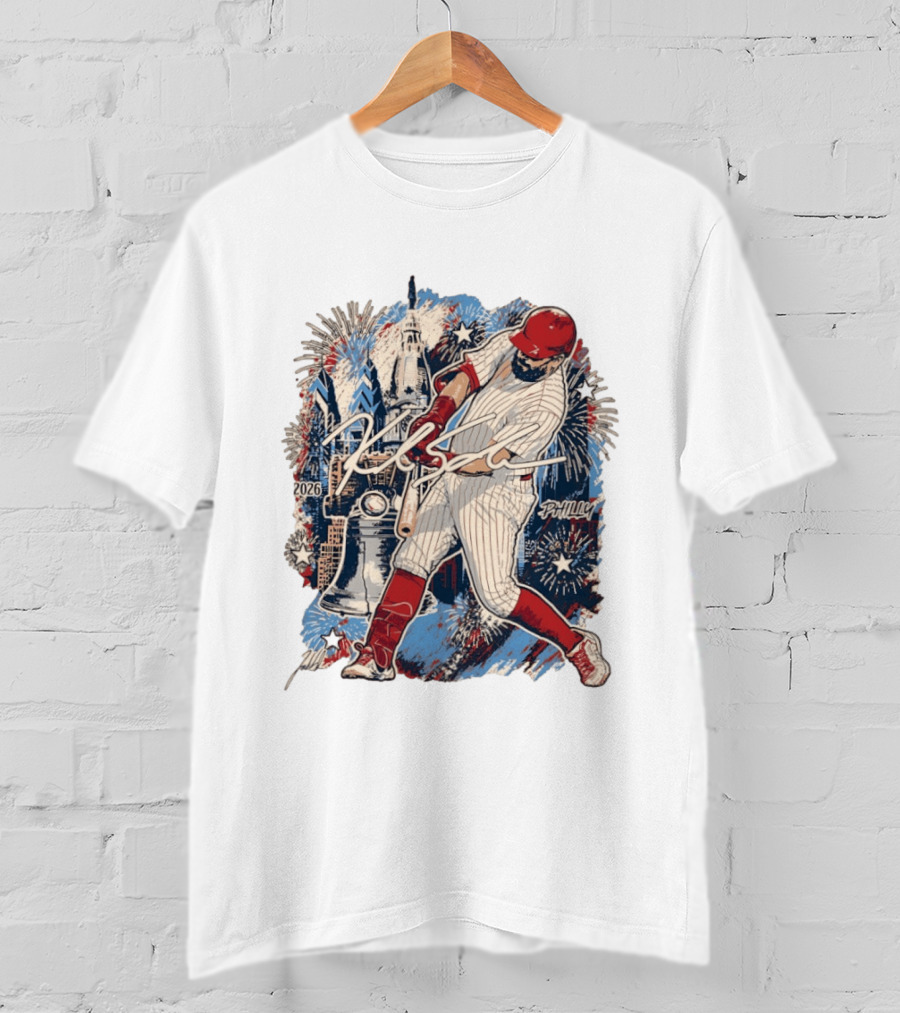 Philadelphia Phillies Kyle Schwarber 2026 MLB All Star Fireworks Philly Liberty Bell T-Shirt