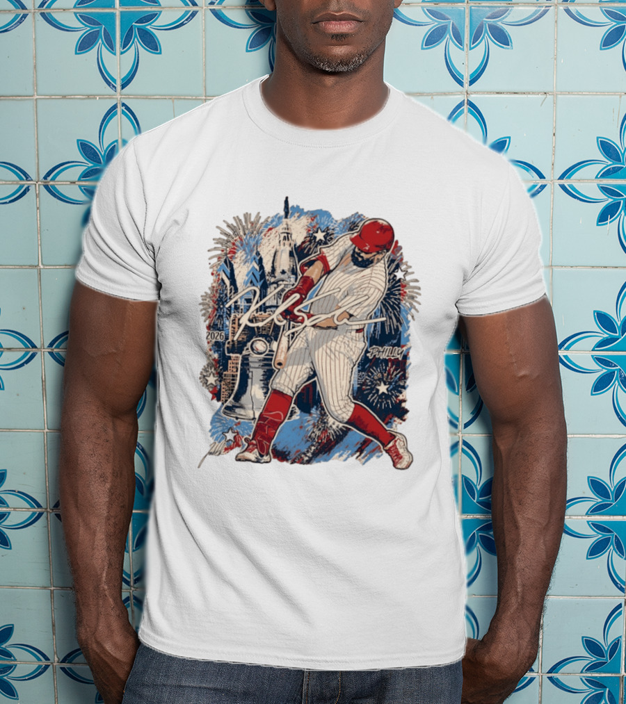 Philadelphia Phillies Kyle Schwarber 2026 MLB All Star Fireworks Philly Liberty Bell T-Shirt