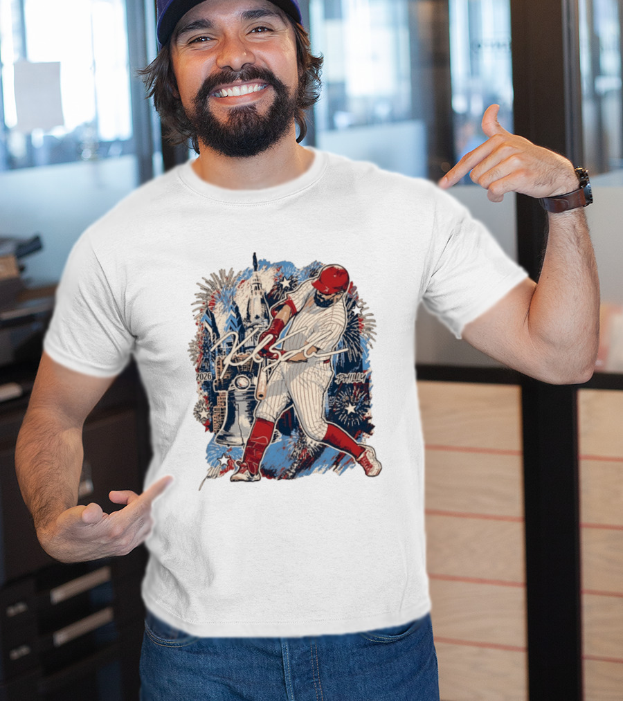Philadelphia Phillies Kyle Schwarber 2026 MLB All Star Fireworks Philly Liberty Bell T-Shirt