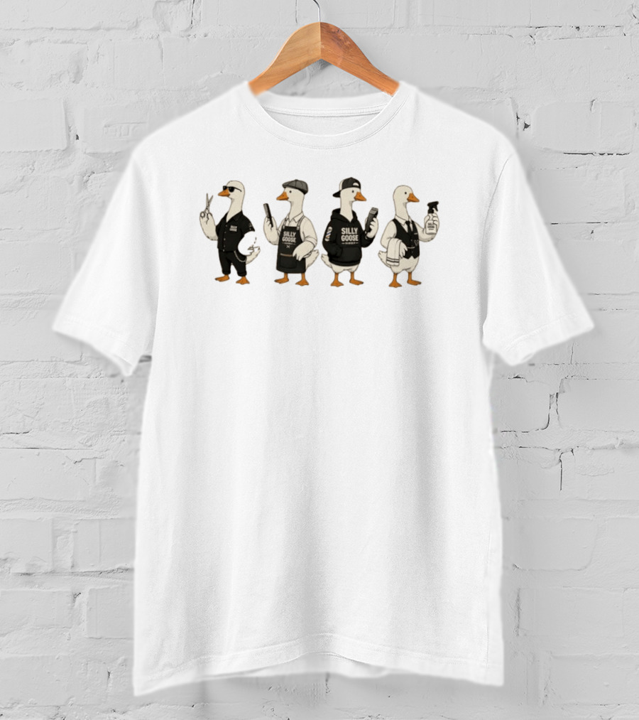 Silly Goose Barber Crew Funny Haircut Styles T-Shirt