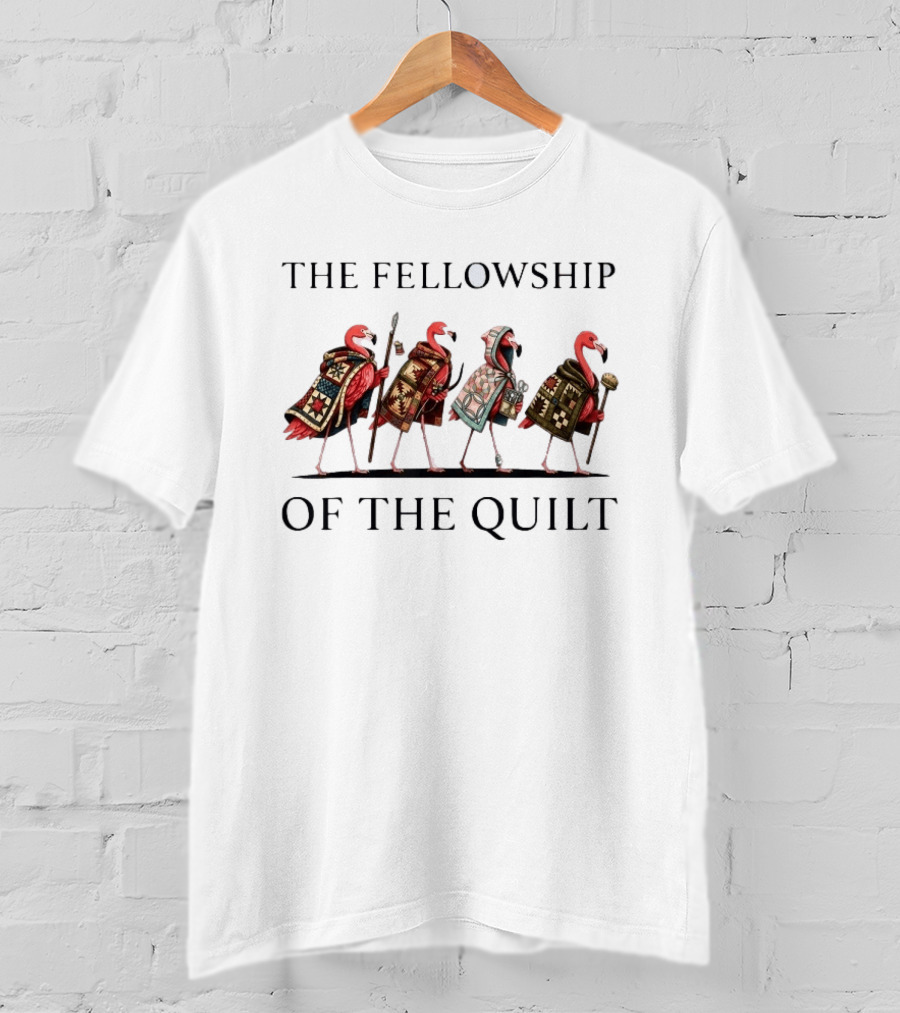 The Fellowship Of The Quilt Flamingo Fantasy T-Shirt