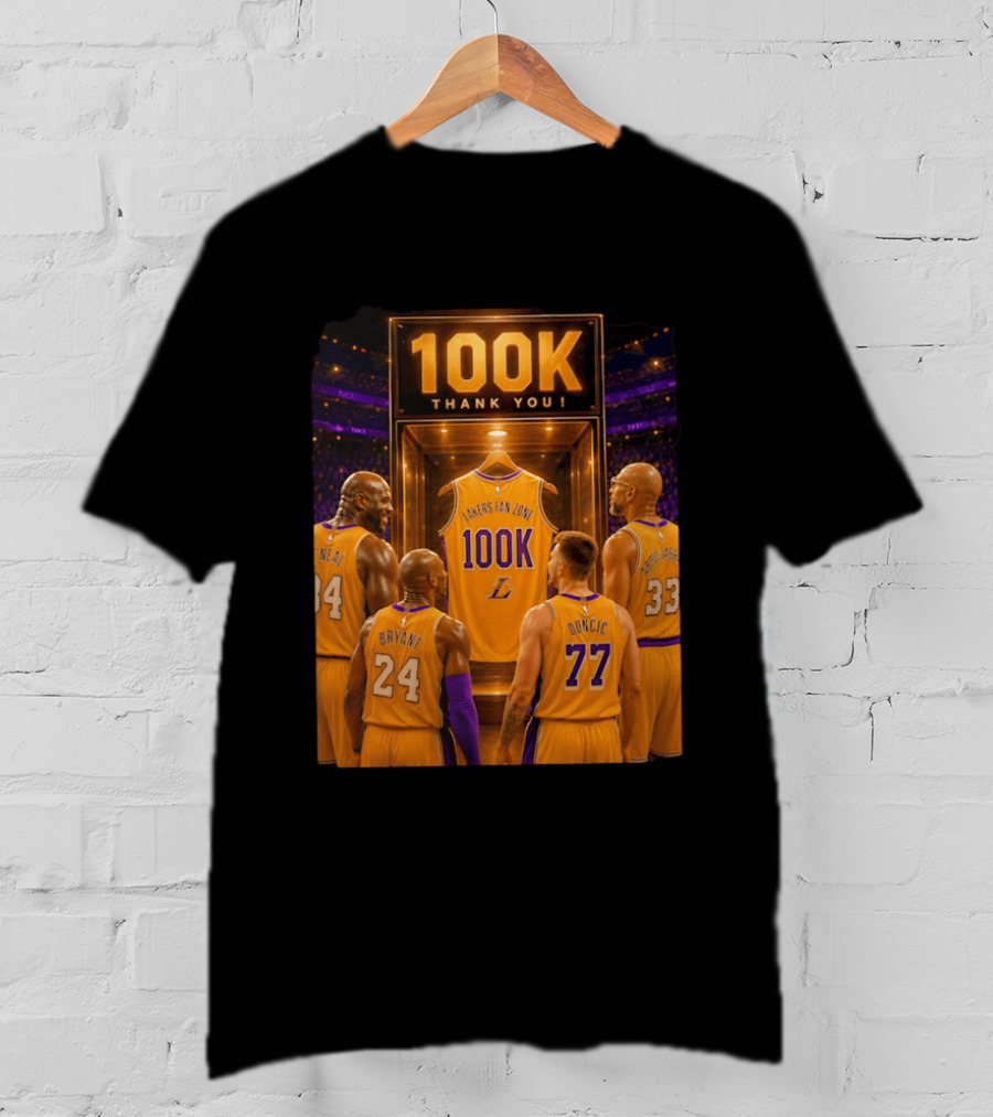 100K Thank You Lakers Fan Zone Players Shaq Kobe Abdul Jabbar T-Shirt